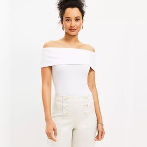 LOFT Ribbed Off the Shoulder Top